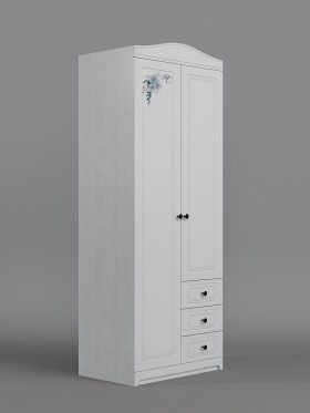 Шкаф 2-х створчатый с ящиками Бэлла (Выбеленное дерево/Белый) в Минусинске - minusinsk.katalogmebeli.com | фото