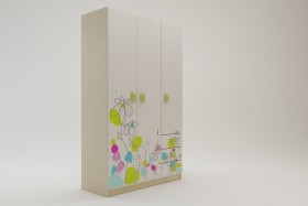 Шкаф 3-х створчатый с ящиками Флёр (Белый/корпус Клен) в Минусинске - minusinsk.katalogmebeli.com | фото
