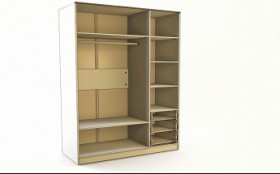 Шкаф 3-х створчатый с ящиками Грэйси (Розовый/Серый/корпус Клен) в Минусинске - minusinsk.katalogmebeli.com | фото 4