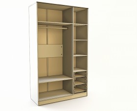 Шкаф 3-х створчатый с ящиками Грэйси (Розовый/Серый/корпус Клен) в Минусинске - minusinsk.katalogmebeli.com | фото 3