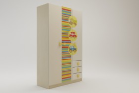 Шкаф 3-х створчатый с ящиками Клаксон (Бежевый/корпус Клен) в Минусинске - minusinsk.katalogmebeli.com | фото