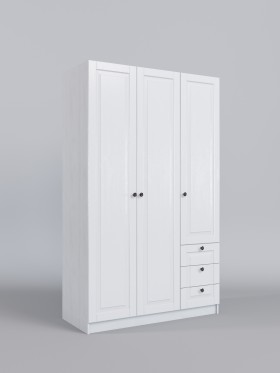 Шкаф 3-х створчатый с ящиками Классика (Белый/корпус Выбеленное дерево) в Минусинске - minusinsk.katalogmebeli.com | фото