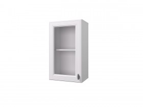 Шкаф 40 с витриной Ева (Белый Софт/Белый) в Минусинске - minusinsk.katalogmebeli.com | фото