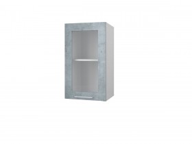 Шкаф 40 с витриной Лофт (Камень Оленна/Белый) в Минусинске - minusinsk.katalogmebeli.com | фото