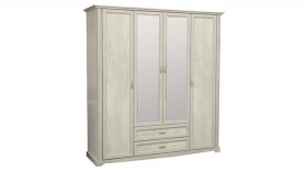 Шкаф для одежды "Сохо" (бетон пайн белый/2 ящика/зеркало) в Минусинске - minusinsk.katalogmebeli.com | фото