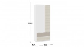 Шкаф для одежды комбинированный «Сканди» Дуб Гарден/Белый/Глиняный серый в Минусинске - minusinsk.katalogmebeli.com | фото 4