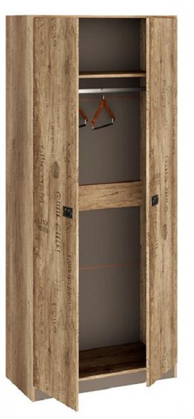 Шкаф для одежды «Пилигрим» (Дуб Каньон светлый, Фон серый) в Минусинске - minusinsk.katalogmebeli.com | фото 2