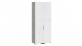 Шкаф для одежды с 2 глухими дверями «Эмбер» Дуб Гамильтон/Белый глянец в Минусинске - minusinsk.katalogmebeli.com | фото