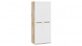 Шкаф для одежды с 2-мя дверями «Фьюжн» Дуб Делано/Белый глянец в Минусинске - minusinsk.katalogmebeli.com | фото