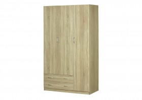 Шкаф для платья и белья 3-х дверный без зеркала Дуб Сонома в Минусинске - minusinsk.katalogmebeli.com | фото