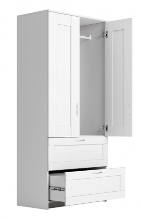 Шкаф двухдверный Сириус с 2 ящиками белый в Минусинске - minusinsk.katalogmebeli.com | фото 2