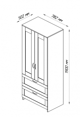 Шкаф двухдверный Сириус с 2 ящиками белый в Минусинске - minusinsk.katalogmebeli.com | фото 3