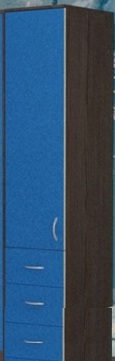 Шкаф-пенал №2 (закрытый) Бодего темный/Голубой в Минусинске - minusinsk.katalogmebeli.com | фото