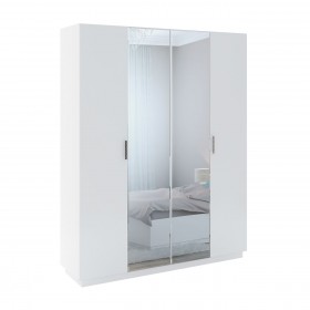 Шкаф с зер. 4 двери М22 Спальня Тиффани (белый текстурный) в Минусинске - minusinsk.katalogmebeli.com | фото 1