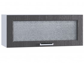 Шкаф верхний горизонтальный со стеклом 800, ШВГС 800 (Клен серый/корпус белый) в Минусинске - minusinsk.katalogmebeli.com | фото