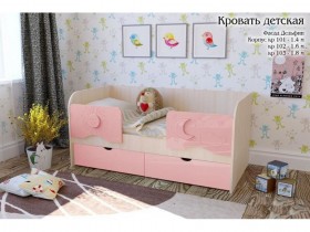 Соня Кровать детская 2 ящика 1.6 Розовый глянец в Минусинске - minusinsk.katalogmebeli.com | фото 1