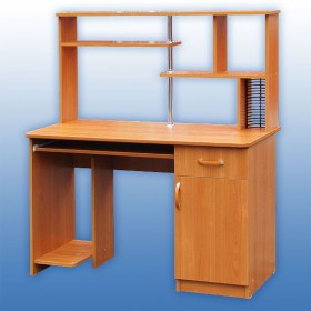 Компьютерный стол 1 с надстройкой (Венге/Дуб выбеленный) в Минусинске - minusinsk.katalogmebeli.com | фото 3