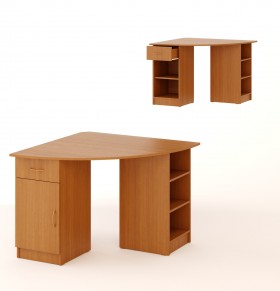 Угловой компьютерный стол 2 (Бук темный) в Минусинске - minusinsk.katalogmebeli.com | фото
