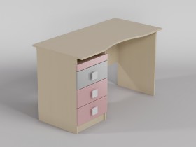 Стол (столешница с выемкой) Грэйси (Розовый/Серый/корпус Клен) в Минусинске - minusinsk.katalogmebeli.com | фото
